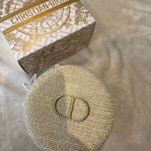 Christian Dior Gold and Cream Round Box